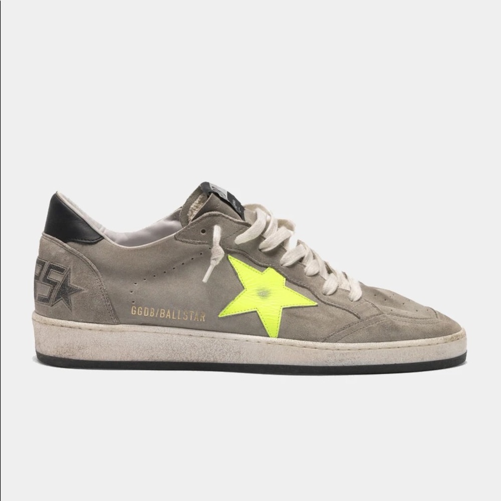 Golden Goose Neon Green Suede Ball Star Sneakers
